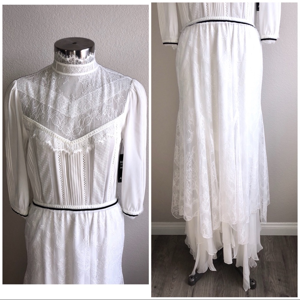 Alice + Olivia Victoriana White Lace Maxi Dress 6 - Picture 7 of 8